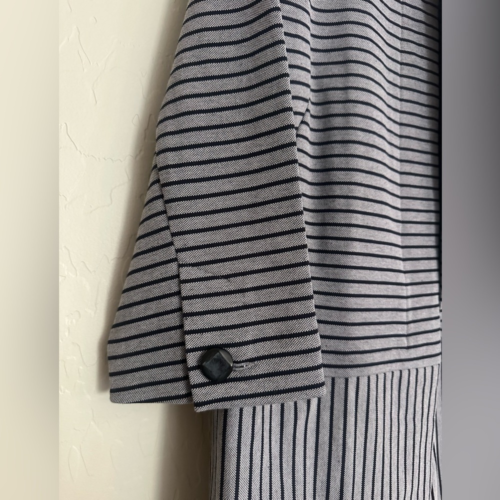 NWT CABI Style #5474  Dappled Striped Car Coat Navy Blue Size XL - Picture 4 of 7